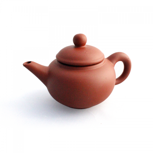Pequeña tetera marrón de cerámica