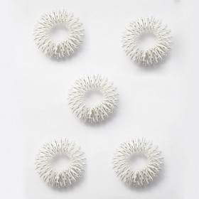 Estuche de 5 anillos de dedo cromados