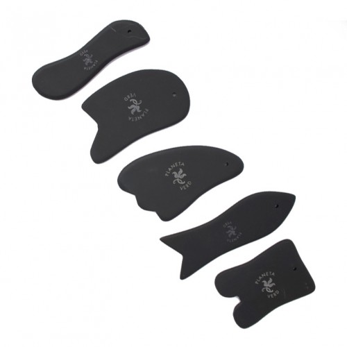 Kit de 5 Gua Sha en pedra Bian Shi