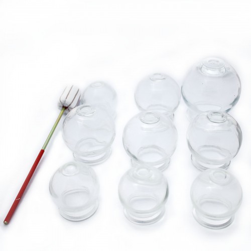 Kit de 9 ventoses de vidre i maletí rígid