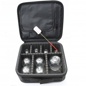 Kit de 9 ventoses de vidre i maletí rígid